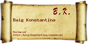Baig Konstantina névjegykártya